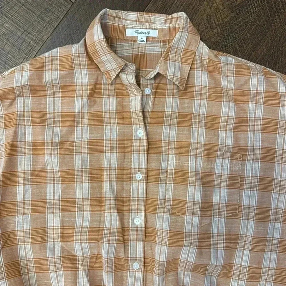 Madewell Short-Sleeve Tie-Front Top in Colwell Plaid - Picture 6 of 13